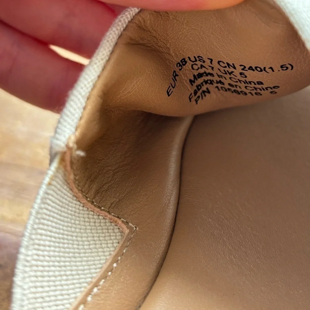 & Other Stories Canvas Cream Platform Mules Chunky Sole Size 38 / US 7